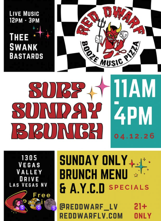 Official flyer for Surf Sunday Brunch