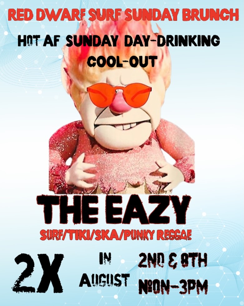 Official flyer for Surf Sunday Brunch with The Eazy