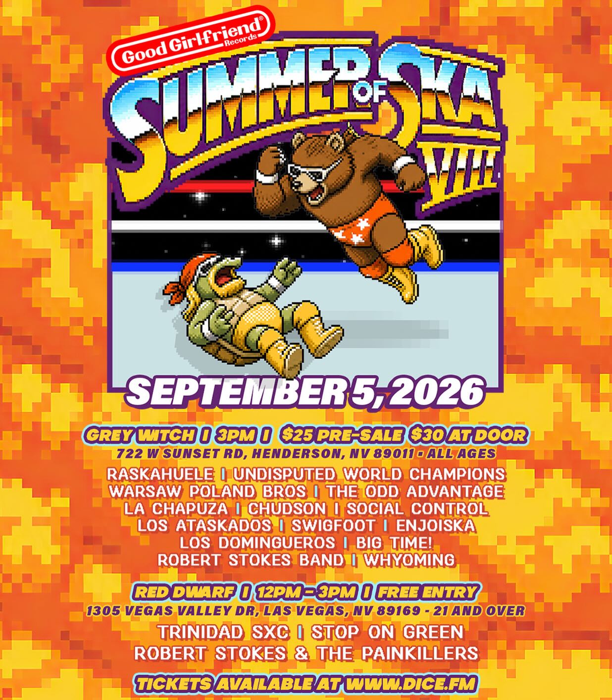 Official flyer for Summer of Ska VIII — Free Red Dwarf Kickoff