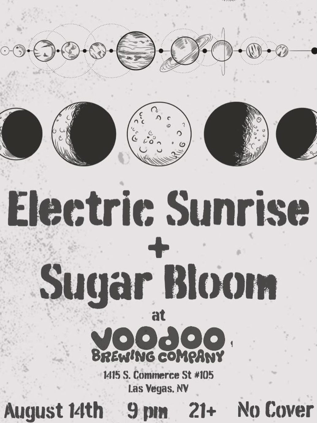 Official flyer for Electric Sunrise + Sugar Bloom
